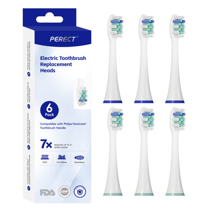 Perect® Replacement Toothbrush Heads 6-Pack for Philips Sonicare