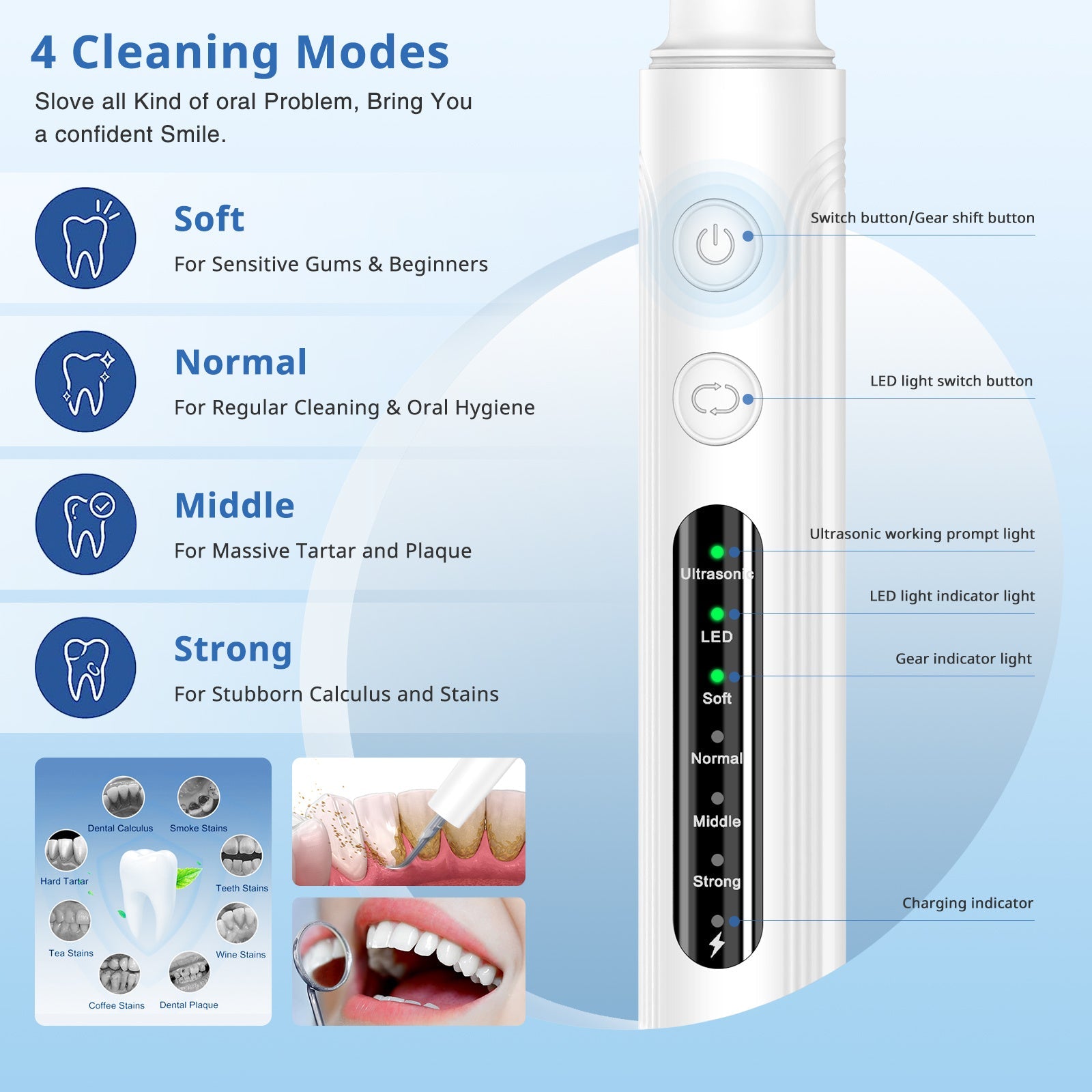 Household Charging Ultrasonic Teeth Cleaner - My Store